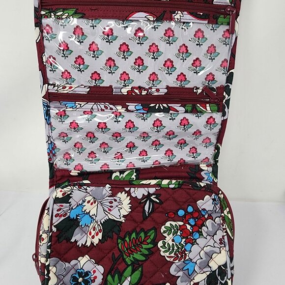 Vera Bradley Bordeaux Blooms Iconic Compact Hanging Organizer Quilted Fabric - Picture 5 of 8